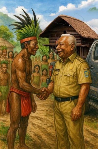 Ilustrasi Nubuat Tete Semuel: Mana Kepala, Mana Kaki | Dok. Yuleks Ahoren