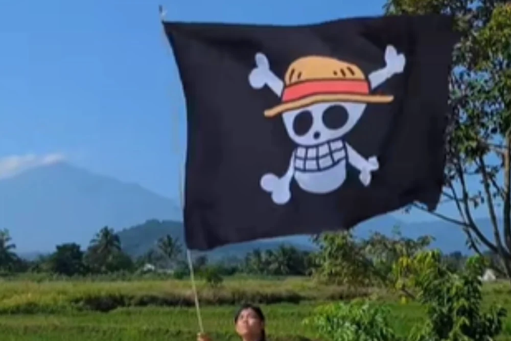 Bendera One Piece, simbol perlawanan dari anime, ramai dikibarkan di Indonesia jelang 17 Agustus 2025 sebagai bentuk protes terhadap kebijakan pemerintah | Dok. Bisnis.co